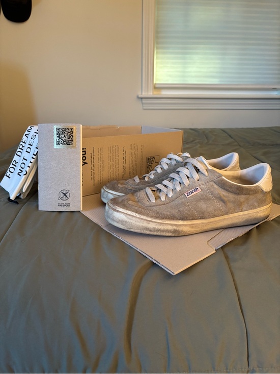 Golden Goose Other - Golden Goose Soul-Star Distressed Leather-Trimmed Suede Sneakers (Beige)
